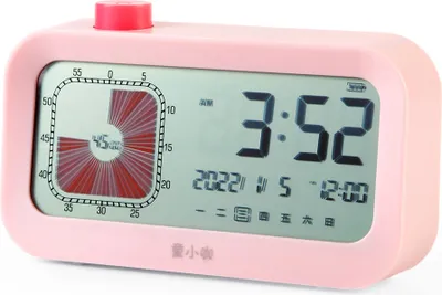 Obrázek produktu pro Vizuální 60minutový časovač s funkcí odpočítávání, hodiny s LCD displejem, funkce odložení, 12hodinový systém hodin, týdenní zobrazení, tichý provoz pro děti, nástroj pro řízení času pro děti, pro učení, testování a vaření