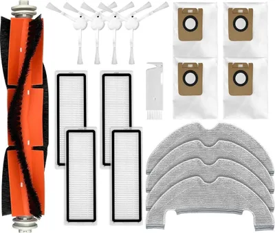 Produktbild von Ersatzteile Kompatibel mit Dreame D10 Plus, Z10 Pro, L10 Plus Roboterstaubsauger zubehör, 1 Hauptbürste, 4 Seitenbürsten, 4 Hepa-Filter, 4 Wischtücher, 4 Staubbeutel