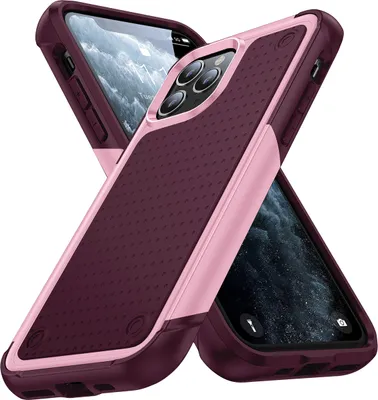 Produktbild von Für iPhone 11 Pro Hülle Militärqualität Stoßfest Hybrid 2 in 1 Hart PC Weich TPU Handyhülle Pink Rot