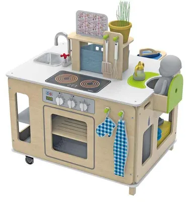Produktbild von Mobiles Haushaltscenter 4 in 1 Spielstation Spielküche Kindergarten