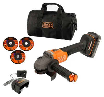 Produktbild von Black+Decker Akku-Winkelschleifer mit Bürstenlosem Motor BCG6L8D1S-QW 18V 115mm