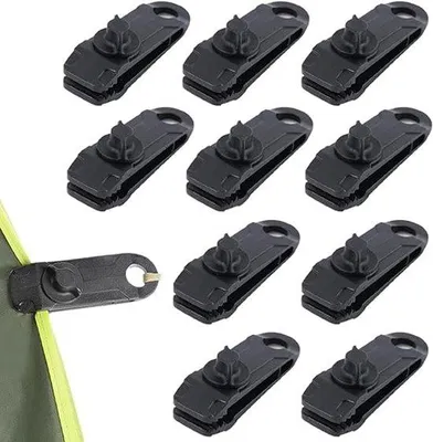Produktbild von Stabiele bevestigungsclips - 10 Stück, multifunktional, für Dach, Zelt, Markise, Auto, Wohnwagen, Schwimmbadabdeckung, Schattenabdeckung (schwarz)