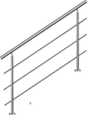 Produktbild von Bc-elec - AHM1203 Schodišťové zábradlí 120 cm, balkonové, balustrádové, nerezové zábradlí se 3 příčkami, plochá nebo šikmá montáž