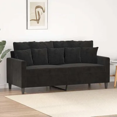 Immagine prodotto di divano a 2 posti nero 140 cm in velluto