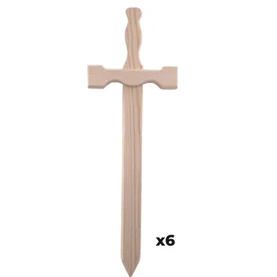 Produktbild von 6 Holzschwerter 39 x 13 cm