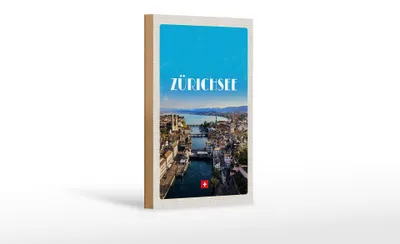 Produktbild von Holzschild Reise 12x18 cm Zürich Ausblick auf die Stadt Urlaub