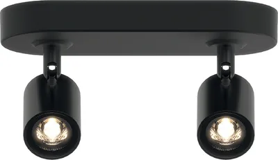 Productafbeelding van Müller-Licht LED wandlamp/plafondlamp, spot, zwart, 2 x 5W, 1100lm, warm wit, 3000K, verstelbaar