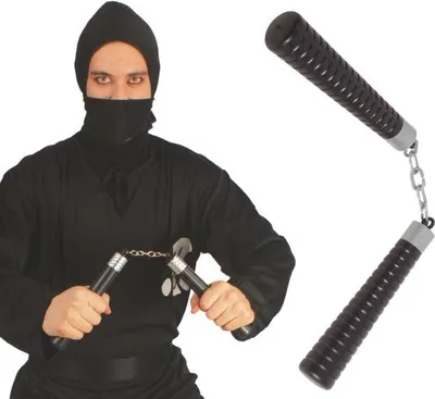 Immagine prodotto di NUNCHAKU in plastica nera - nunchaku - Ninja - 18 cm