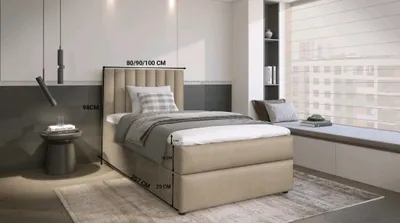Obrázek produktu pro Americká jednolůžková postel 100x200 KAIVA 2 - světle šedá