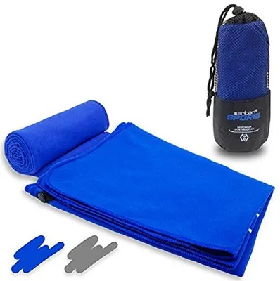 Produktbild von Famanu Sporthandtuch ultraleicht und schnelltrocknend - 100 x 50 cm (Blau)