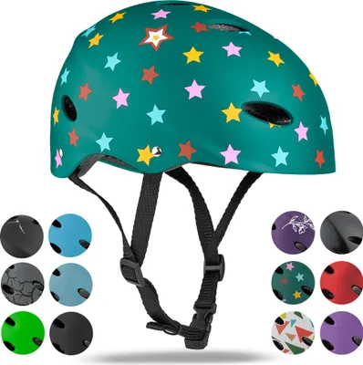 Immagine prodotto di Casco per bambini Apollo, casco da bicicletta per ragazzi, casco per bambini a partire dai 3 anni, Taglia S/M (48-55 cm) - Stars