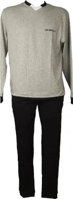 Immagine prodotto di Pigiama uomo RAGNO cotone estivo manica lunga scollo v con polsini jersey di cotone articolo U459N2 JS CO VI PGL SC V, Taglia 52, Cotone 90%,Viscosa 10%