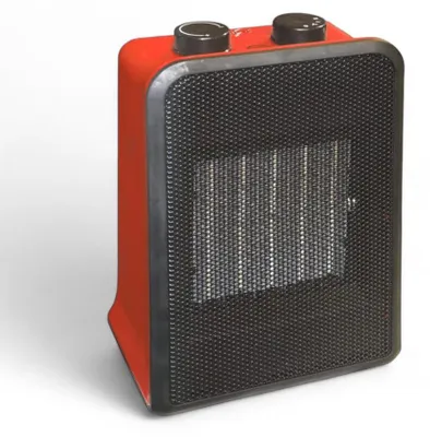 Obrázok produktu pre Červený keramický ohrievač vzduchu 17,5 x 13,5 x V 26 cm s nastaviteľným termostatom, 1200 – 2000 W