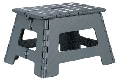 Productafbeelding van Relaxdays Opklapbare kruk, inklapbare stoel, campingstoel, kinderbadstoel, belastbaar tot 150 kg, kunststof, hoogte x breedte x diepte: 22 x 35 x 28 cm, grijs