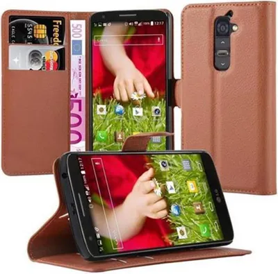 Obrázek produktu pro Cadorabo Case for LG G2 Protective Case in Brown Pouzdro na mobilní telefon s magnetickým zavíráním