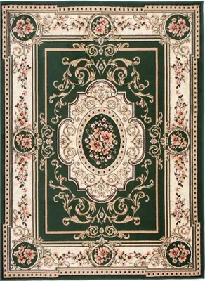 Image de Tapis Tapiso ATLAS vert classique pour salon,  ÖKOTEX, 60 x 100 cm