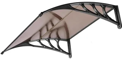Immagine prodotto di Tettoia per porte e finestre - Copertura in policarbonato - 100×200 cm - Protezione dai raggi UV e dalla pioggia - Per esterni - Bianco