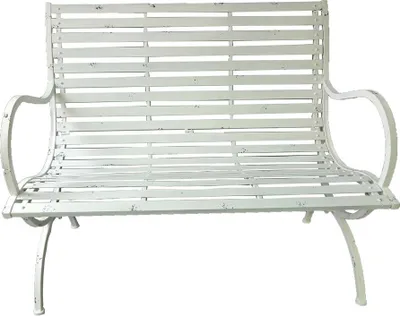 Produktbild von Gartenbank GARDA-120 in antik-weiß, B/H/T: ca. 104/92/67 cm