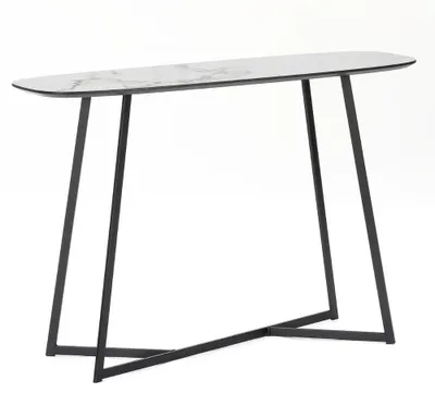 Produktbild von Design Konsolentisch TURIN 120cm weiss Marmor-Optik Metallgestell