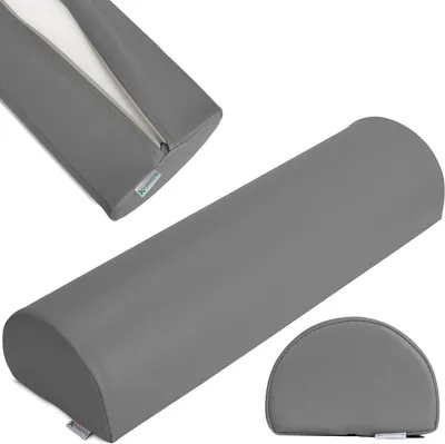 Produktbild von Habys Lagerungsrolle Halbrund, Nackenrolle, Knierolle, Lagerungskissen | für Massage und Therapie | Kniehalbrolle, 60x18x12cm | Grau | Touch Core