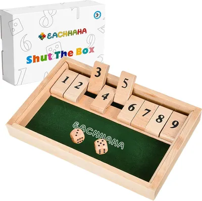Produktbild von Holz Würfelspiel Shut The Box, klassisch, für 2 Spieler, Tischspiel für Zuhause
