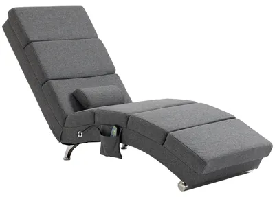 Produktbild von Massagesessel – Liegestuhl – Sessel – Verstellbarer Stuhl – Dunkelgrau – 8 Vibrationspunkte