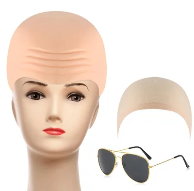 Kahlkopf-Latex-Maske Set für Erwachsene, Halloween