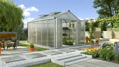 Obrázok produktu pre Vitavia skleník "Zeus Comfort 10000" hliník eloxovaný 10,0 m² 10 mm HKP