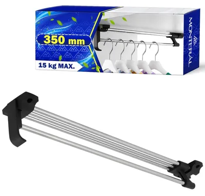 Ausziehbare Kleiderstange 350 mm, 15 kg Belastbarkeit, Stahl