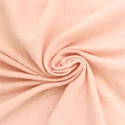 Image de Tissu double gaze en coton couleur saumon, 50 cm - 50 x 130 cm - Saumon | par Craft Loom