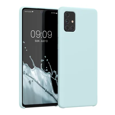 Produktbild von kwmobile Hülle kompatibel mit Samsung Galaxy A71 Hülle - Silikon Handy Case - Handyhülle weiche Oberfläche - kabelloses Laden - Cool Mint
