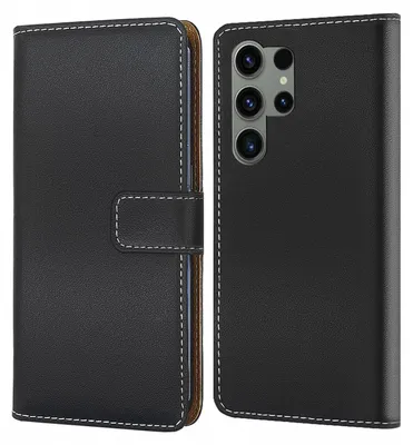Produktbild von Handy Tasche für Samsung Galaxy S23 Ultra  Schutzhülle Bookstyle Etui Klapphülle Wallet Flip Cover Case Schwarz
