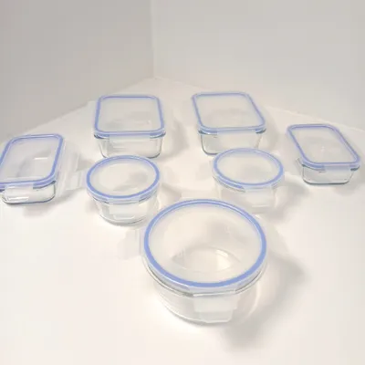 Produktbild von Amazon Basics Frischhaltedosen aus Glas Lebensmittel Deckel 14teiliges set 7 (29,53)