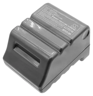 A gray battery pack for a robot vacuum cleaner.