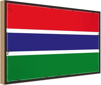 Produktbild von vianmo Holzschild 12x18 cm Gambias the Gambia Flagge Fahne Wappen