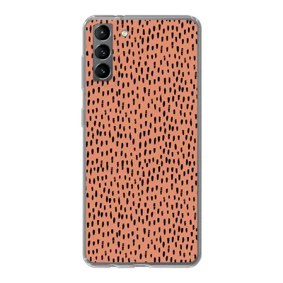 Produktbild von MuchoWow® Handyhülle Schutzhülle Hülle für Samsung Galaxy S21 Plus Polka dots - Schwarz - Orange Silikon Softcase Handy Hülle - Handy-Tasche