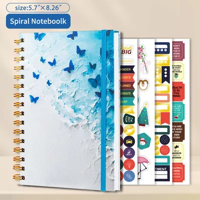 Produktbild von INF Notizbuch | A5 Liniertes Spiralnotizbuch mit Goldfolienaufklebern A