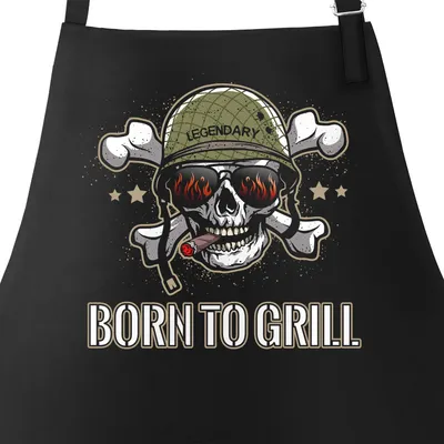 Produktbild von Born To Grill Grill-Schürze für Herren mit SpruchTotenkopf Moonworks® schwarz unisize
