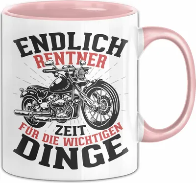 Produktbild von Motorrad Opa Tasse Geschenk Motorradfahrer Rentner Großvater Geschenkidee Kaffee-Becher (Rosa)