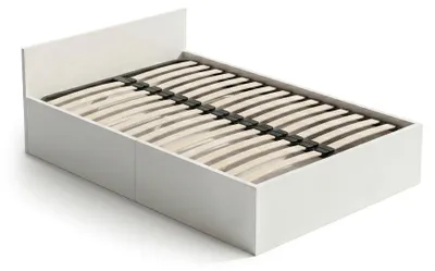 Immagine prodotto di Letto con contenitore 100x200 cm rete sollevabile in metallo Bianco