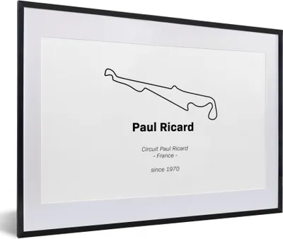 Produktbild von MuchoWow® Gerahmtes Poster Formel 1 - Frankreich - Rennstrecke 60x40 cm - Poster mit Schwarzem Bilderrahmen Wandposter Rahmen Foto Bilder - Schlafzimmer - Plakat in Rahmen - Drucken