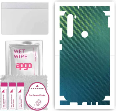 Produktbild von apgo Rückseite + Seiten Schutzfolie, Skin, kompatibel mit Xiaomi Redmi Note 8T, Hinten Displayschutzfolie aus Vinylfolie, kratzfest, einfache Montage - Kohlenstoff-Chamäleon CAKA1
