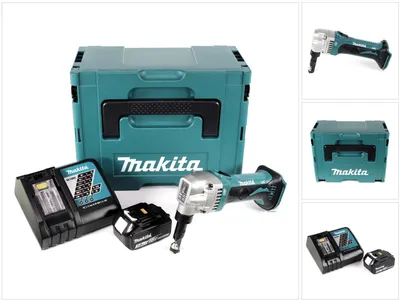 Zdjęcie produktu dla Akumulatorowe nożyce do blachy Makita DJN 161 RF1J 18V + 1x akumulator 3.0Ah + szybka ładowarka + Makpac