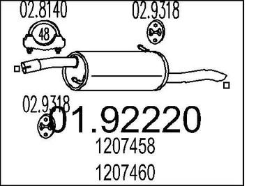 Produktbild von MTS 01.92220 Endschalldämpfer für FORD FUSION (JU) Auspuff