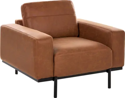 Obrázek produktu pro BELIANI Křeslo hnědé umělá kůže kovové nohy klasický design moderní obývací pokoj