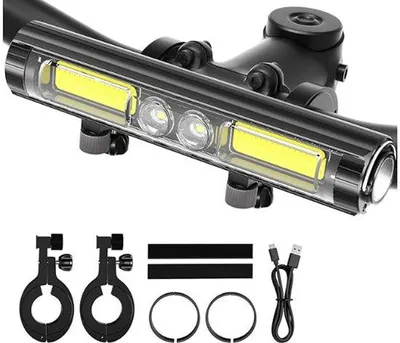 Obrázok produktu pre LED svetlo na bicykel s výkonom 400–1500 lúmenov, superjasné predné LED svetlo, 8 režimov, dobíjateľné svetlo na bicykel s kapacitou 3000 mAh, doba svietenia 4–8 hodín, vodotesné svetlo na bicykel a horský bicykel.