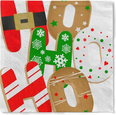 Produktbild von Weihnachtsserviette "Cookies white" aus Tissue 3-lagig, 33 x 33 cm, 20 Stück