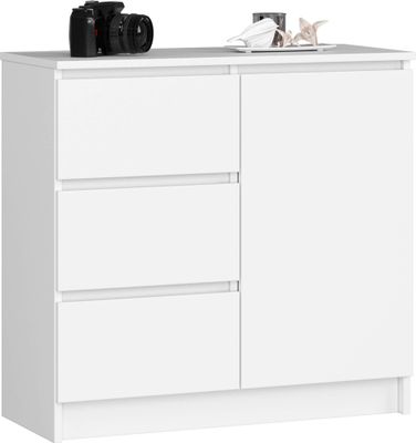 Komoda JERRY AKORD Biała 3 szuflady 35x80x77 cm