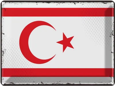 Produktbild von vianmo Blechschild 30x40 cm Nordzypern Retro Flagge Fahne Wappen