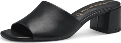 Produktbild von Tamaris Damen Pantolette Leder Mule Karree Blockabsatz 1-27204-42, Größe:36 EU, Farbe:Schwarz
